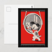 Carte Postale adorable chiot dans le miroir (Devant / Derrière)