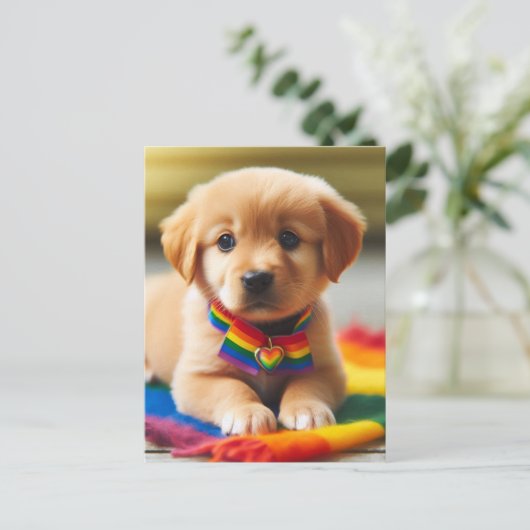 Carte Postale adorable chiot de fierté (Debout devant)