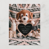Carte Postale Adorable chiot ploucheux faire-part de grossesse (Devant)