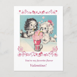 Carte Postale Adorable Chiots Vintages Partager Float Valelntine