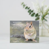 Carte Postale Adorable Chipmunk avec Citation d'amitié (Debout devant)