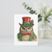 Carte Postale Adorable Chouette de Noël (Debout devant)