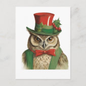 Carte Postale Adorable Chouette de Noël (Devant)