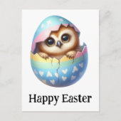 Carte Postale adorable chouette de Pâques (Devant)