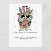 Carte Postale adorable chouette douce avec Feathers maison en mo (Devant)