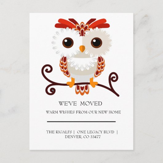 Carte Postale adorable    chouette en mouvement (Devant)