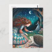 Carte Postale Adorable Conte de fée de hérisson (Devant / Derrière)