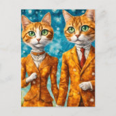 Carte Postale Adorable couple de chats gingembre (Devant)