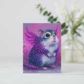 Carte Postale Adorable Dragon Hamster Rose (Debout devant)