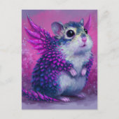 Carte Postale Adorable Dragon Hamster Rose (Devant)