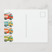 Carte postale adorable d'un camion de pompiers des (Dos)