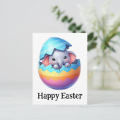 Carte Postale Adorable Éléphant de Pâques Bébé Drôle Mignon (Debout devant)