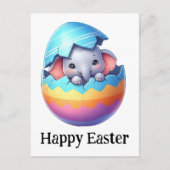 Carte Postale Adorable Éléphant de Pâques Bébé Drôle Mignon (Devant)