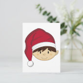 Carte postale adorable elfe de Noël (Debout devant)