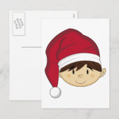 Carte postale adorable elfe de Noël (Devant / Derrière)
