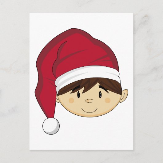 Carte postale adorable elfe de Noël (Devant)