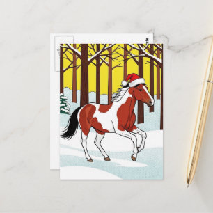 Carte Postale Adorable et mignon cheval de peinture de dessin an