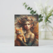 Carte Postale Adorable Fairy et son Ginger Kitten (Debout devant)