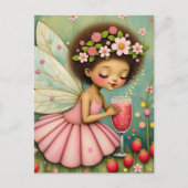 Carte Postale Adorable Fairy With a Sparkling Drink (Devant)