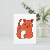 Carte Postale Adorable Fantasy Cat With a Cellphone (Debout devant)
