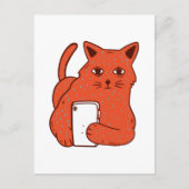 Carte Postale Adorable Fantasy Cat With a Cellphone (Devant)
