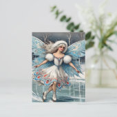 Carte Postale Adorable fée dehors iceskating (Debout devant)