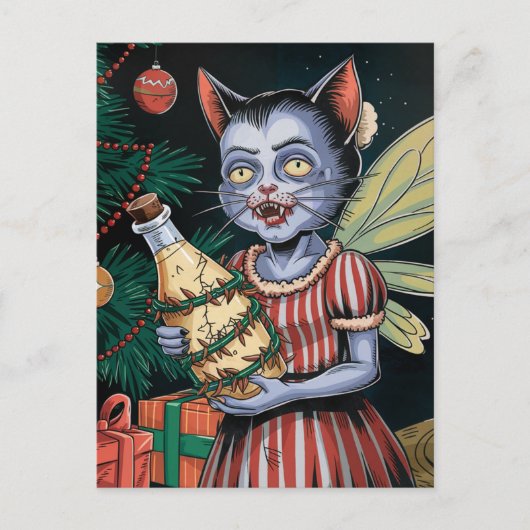 Carte Postale Adorable Fée Vampire de Noël (Devant)