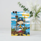 Carte postale adorable fille pirate (Debout devant)