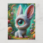 Carte Postale Adorable Fluffy One Eyed Bunny (Devant)