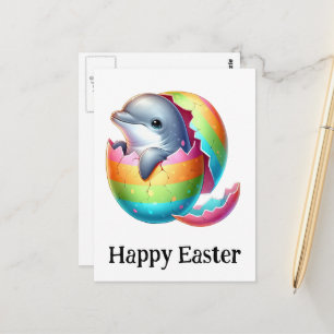 Carte Postale Adorable Funny Mignon Bébé Dauphin de Pâques