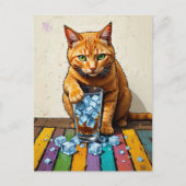 Carte Postale Adorable Ginger Cat and Ice (Devant)