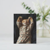 Carte Postale Adorable Ginger Cat en Pjs (Debout devant)