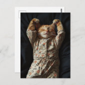 Carte Postale Adorable Ginger Cat en Pjs (Devant / Derrière)