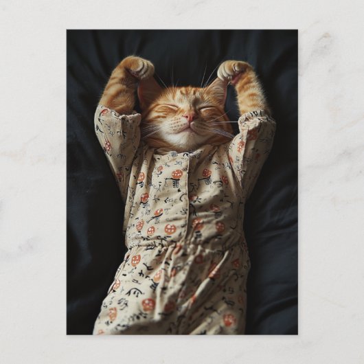 Carte Postale Adorable Ginger Cat en Pjs (Devant)