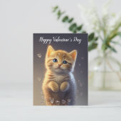 Carte Postale Adorable Ginger Tabby Saint Valentin Kitten (Debout devant)