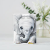 Carte Postale adorable Grey Baby Elephant (Debout devant)