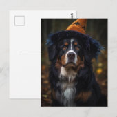 Carte Postale Adorable Halloween Bernese Mountain Dog (Devant / Derrière)