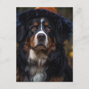 Carte Postale Adorable Halloween Bernese Mountain Dog