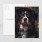 Carte Postale Adorable Halloween Bernese Mountain Dog (Devant / Derrière)