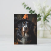 Carte Postale Adorable Halloween Bernese Mountain Dog (Debout devant)