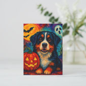 Carte Postale Adorable Halloween Bernese Mountain Dog (Debout devant)