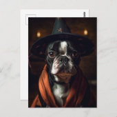 Carte Postale Adorable Halloween Boston Terrier (Devant / Derrière)