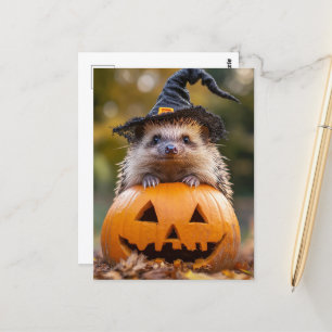 Carte Postale Adorable Halloween Hdgehog