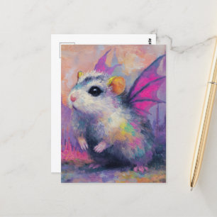 Carte Postale Adorable Hamster Dragon
