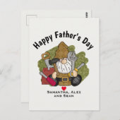 Carte Postale Adorable Handyman & Carpenter Garden Gnome (Devant / Derrière)