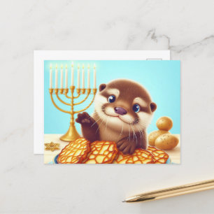 Carte Postale Adorable Hanoukka Otter