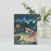 Carte Postale Adorable Hérisson Fairy Tale Princesse (Debout devant)