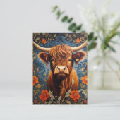 Carte Postale Adorable Highlands Vache William Morris Inspiré (Debout devant)