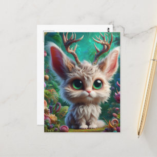 Carte Postale Adorable Jackalope Fluffy