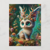 Carte Postale Adorable Jackalope Kitten Critère (Devant)